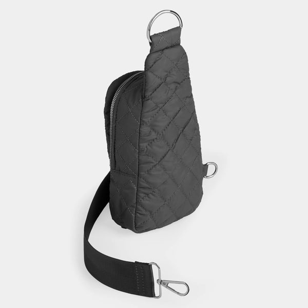 Rhea Puffer Crossbody-Black