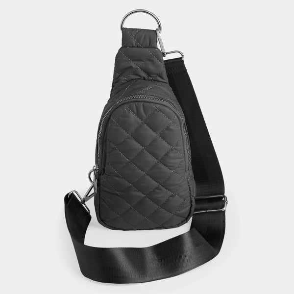 Rhea Puffer Crossbody-Black
