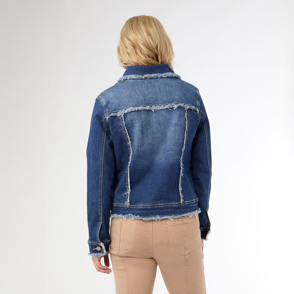 Soft Denim Jacket w/Fringe
