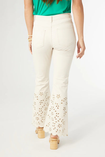 Cut Out Flare Flowers Jeans