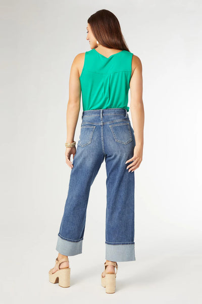 Wide Ankle Front Seam Jeans