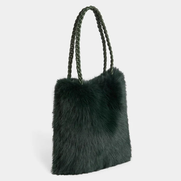Black Faux Fur Tote