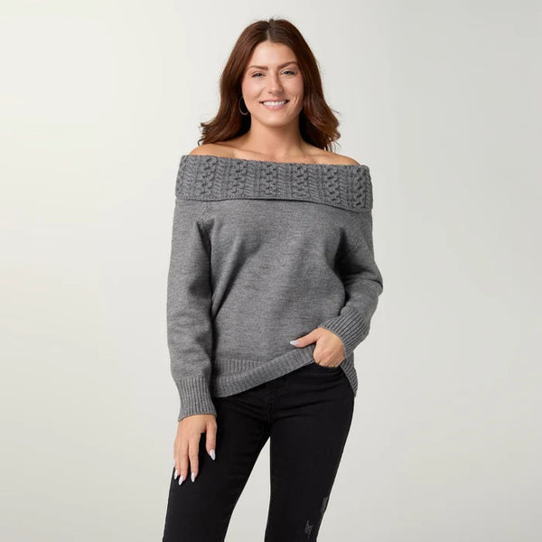 Heather Gray Boatneck Sweater