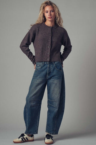Distressed Barrel Jeans