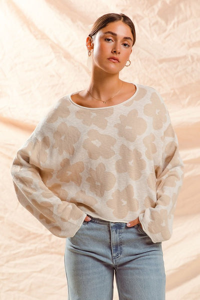 Loose Fit Floral Sweater