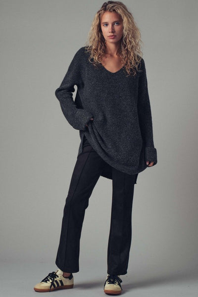 Charcoal Boho Knit Sweater