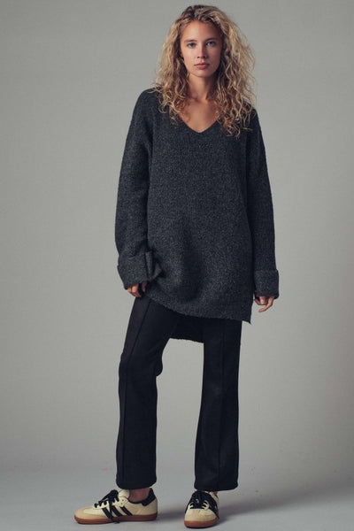 Charcoal Boho Knit Sweater