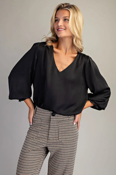 Black Satin Top