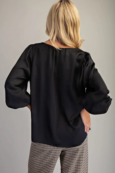 Black Satin Top