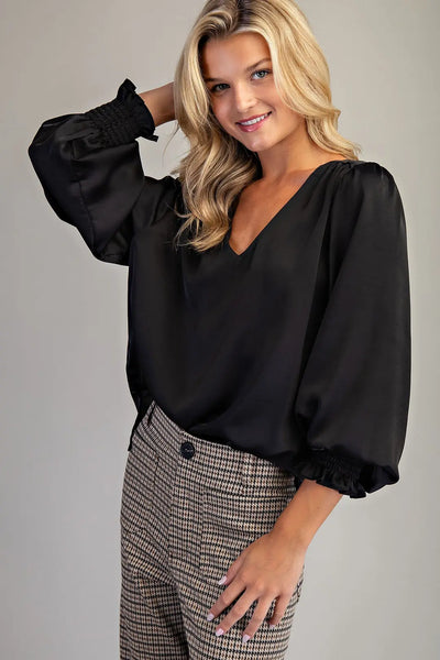 Black Satin Top