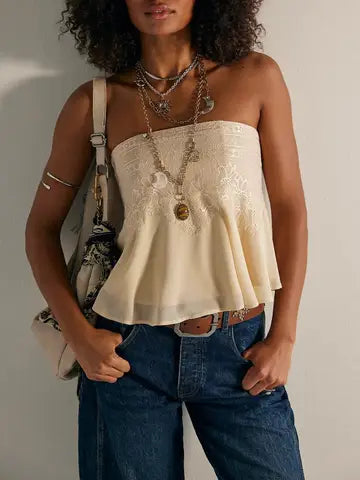 Flowy Lace Tube Top