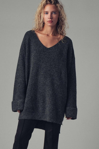 Charcoal Boho Knit Sweater