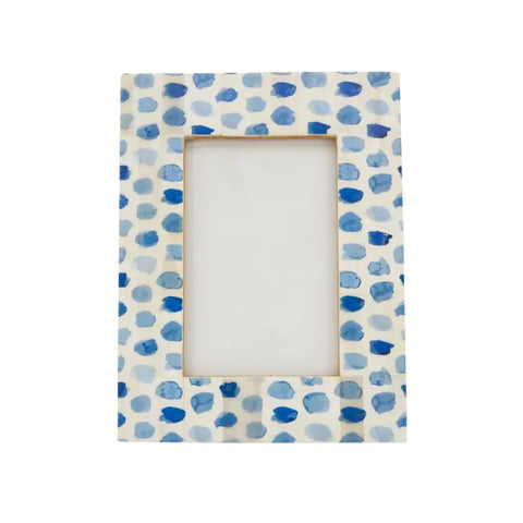 Blue Spots Picture Frame 4X6