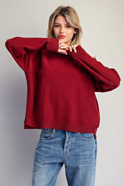 Wine Reverse Seam Sweatshirt