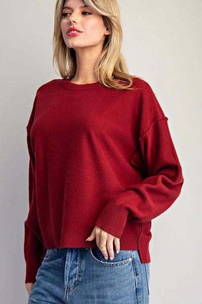 Wine Reverse Seam Sweatshirt
