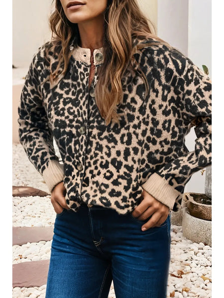 Animal Print Short Cardigan