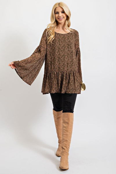 Bell Sleeve Chiffon Tunic