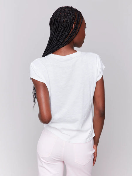 Cap Sleeve Crew Neck T-Shirt