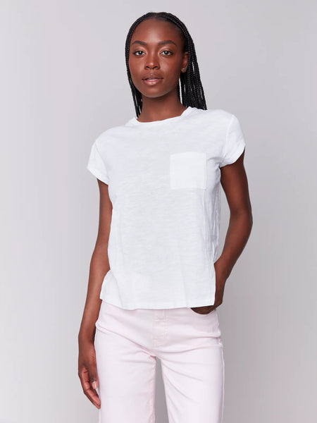Cap Sleeve Crew Neck T-Shirt