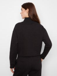 Mock Neck Top w/Rib Detail