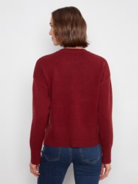 Crew Neck Cropped Sweater w/Pocket