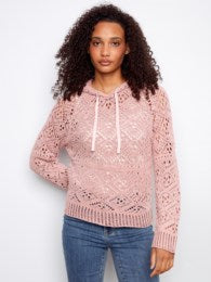 Cold Dye Crochet Hoodie Sweater
