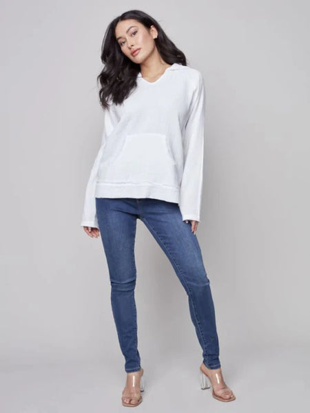 Bubble Gauze Cotton Hoodie w/Pocket