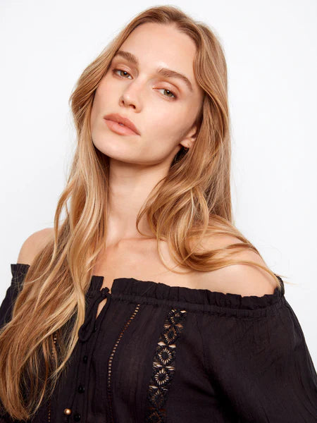 Cotton Voile Off Shoulder Top