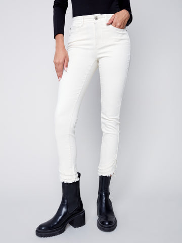 Natural Ripped Hem Jeans