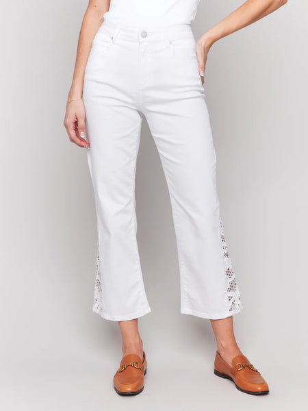 Side Lace Cutout Slim Pants