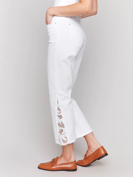 Side Lace Cutout Slim Pants