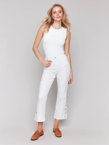 Side Lace Cutout Slim Pants