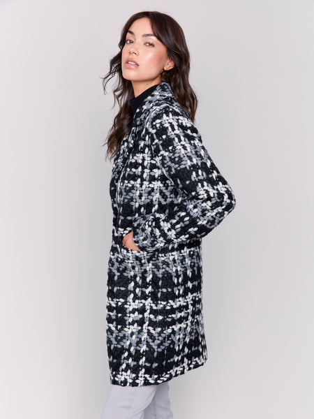 Plaid Boucle Coat