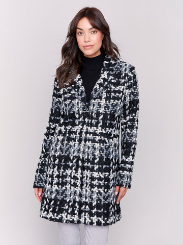 Plaid Boucle Coat