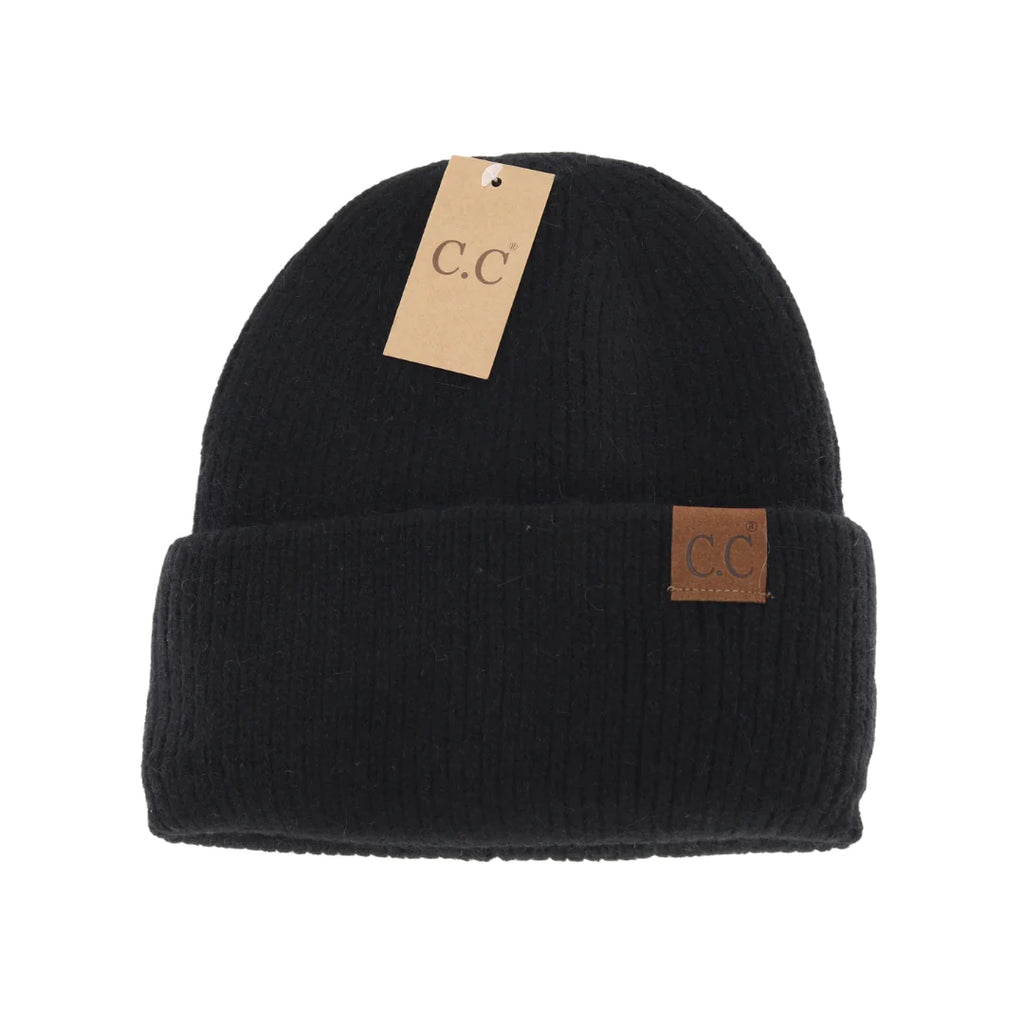 C. C. Beanie Ribbed Double Cuffed Hat