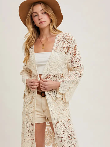 Pretty Boho Crochet Cardigan