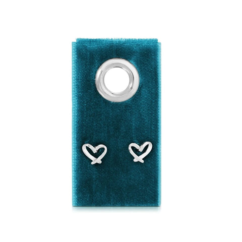 Free Form Heart Studs on Velvet Gift Tag