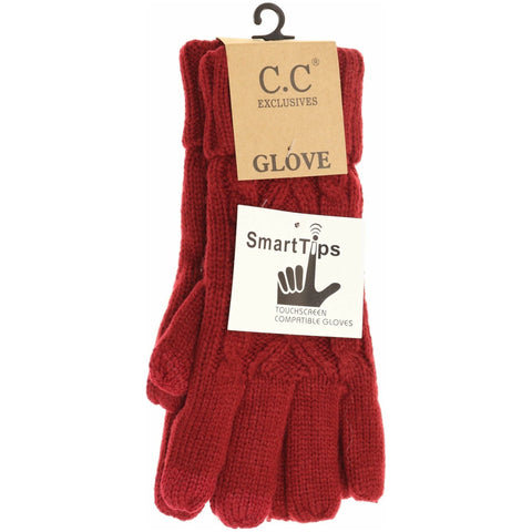 C.C. Beanie  Cable Knit Gloves