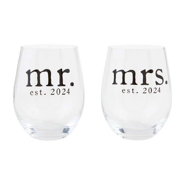 "Mr & Mrs" Wine Glass Set