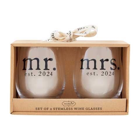 "Mr & Mrs" Wine Glass Set
