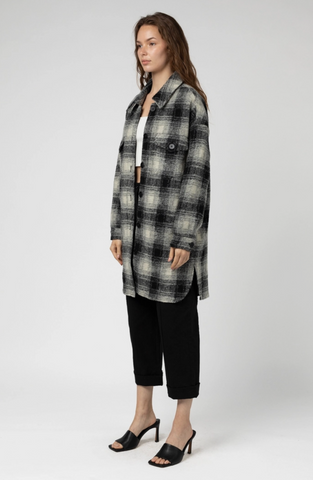 Gray/Black Plaid Shacket