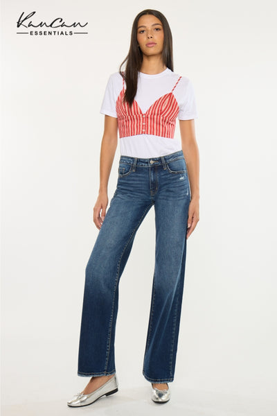 Mid-Rise Wide Leg Jeans