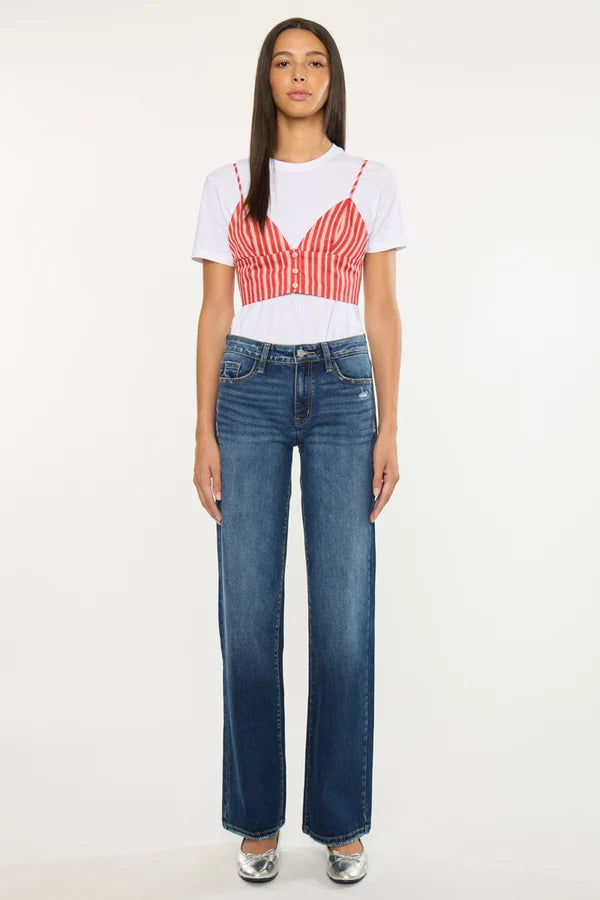 Mid-Rise Wide Leg Jeans