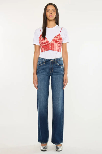Mid-Rise Wide Leg Jeans