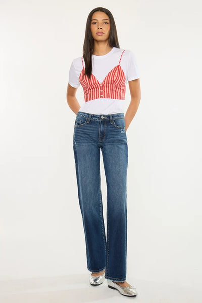 Mid-Rise Wide Leg Jeans