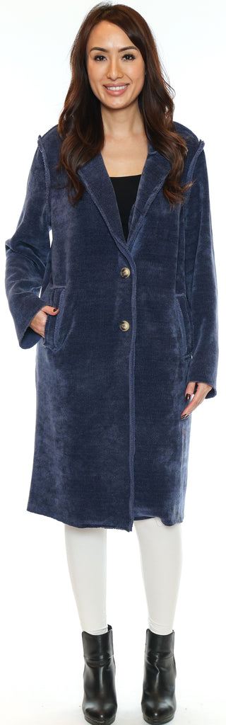 Soft Denim Blue Corduroy Coat