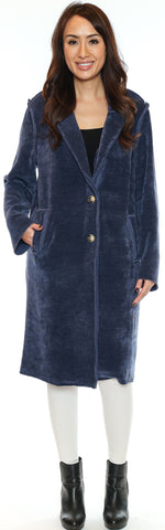 Soft Denim Blue Corduroy Coat