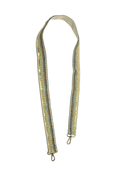 1.5" Green Beaded Guitar Strap