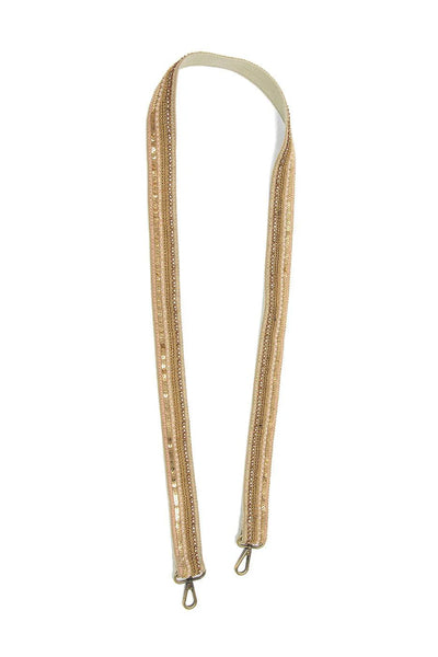1.25" Neutral Bead & Sequin Guitar Purse Strap