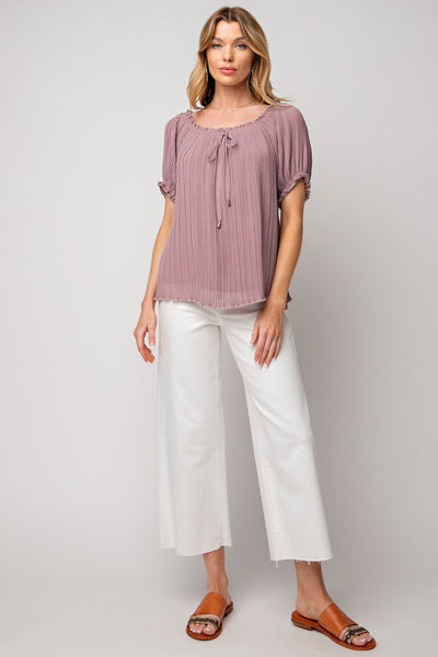 Pleated Chiffon Top